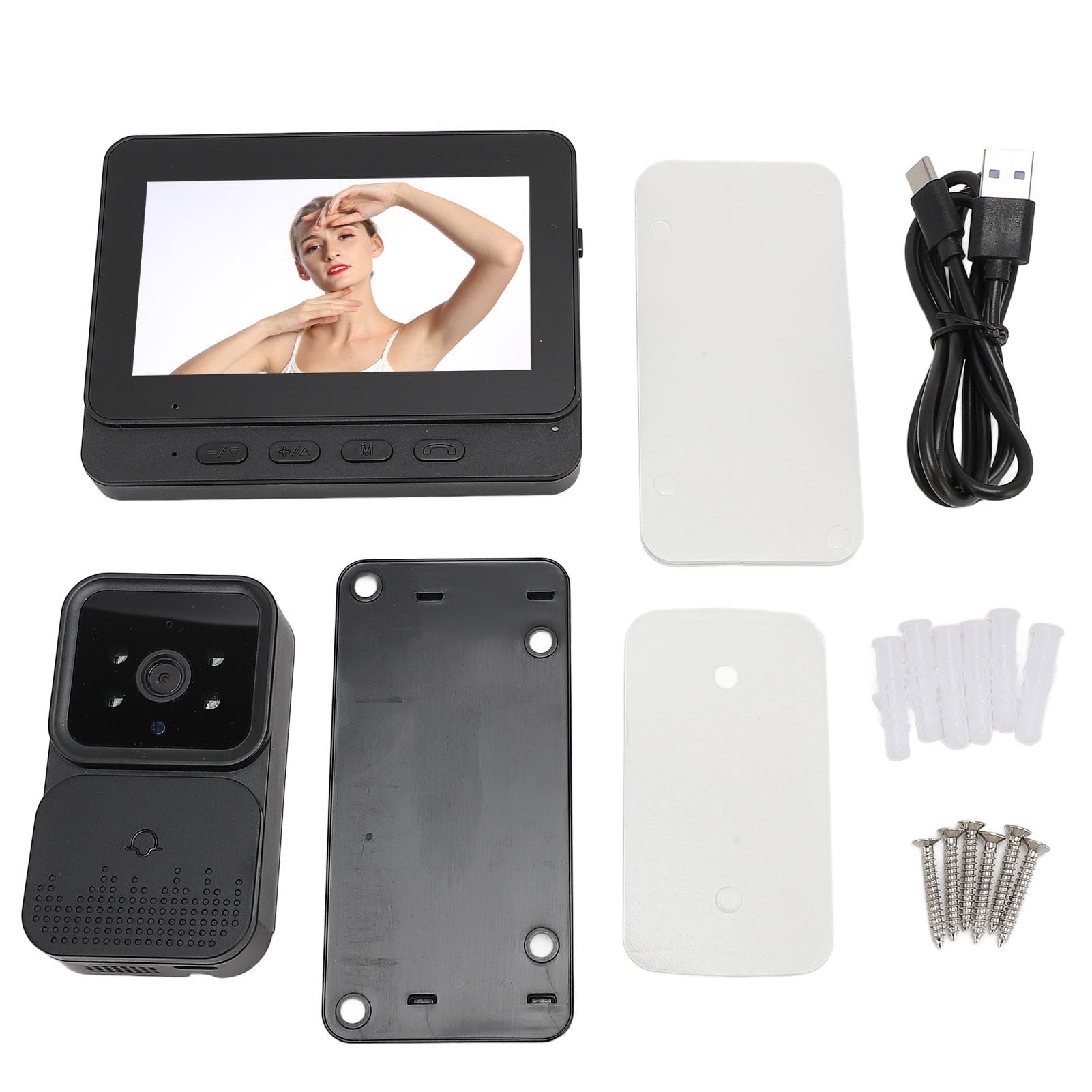 system Videocitofono Wi-Fi, system Videocitofono con Campanello Video con Schermo IPS da 4,3 Pollici con 6 Suonerie, system Videocitofono con Campanello Compatibile con Citofono