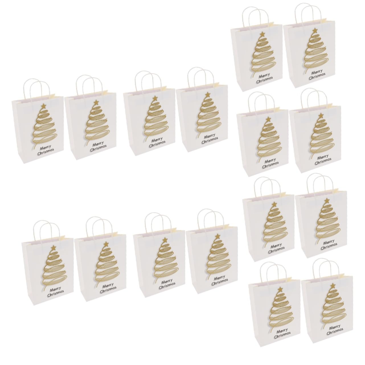 FRCOLOR 16 Piezas Bolsa De De Navidad Bolsas De Compras Bolsa Para Envolver Bolsas De De Dulces De Vacaciones Bolsa De Papel Con Asa Cosmética Carta