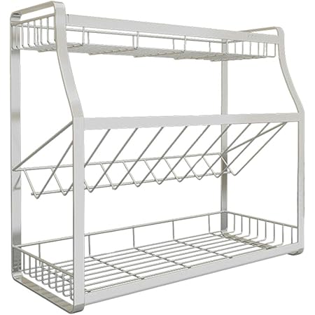 Polai 3 Etagen Gewürzregal Küchenregal, Küchen Regal Metall