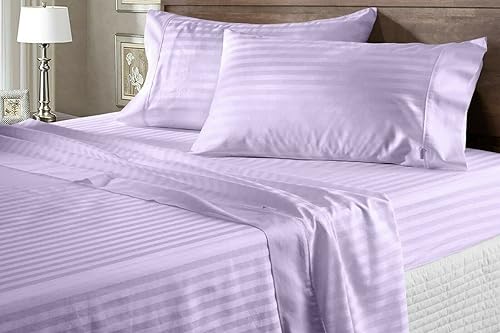 Vista 110 de Juego de sábanas de 6 piezas, 400 hilos y hotel, acabado satinado, sábana bajera ajustable de 12 a 14 pulgadas de profundidad, 100% algodón egipcio