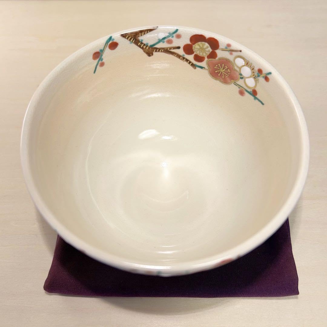 Amazon.co.jp: 抹茶茶碗 抹茶椀 23'秋冬 色絵 梅' 京焼 茶道具
