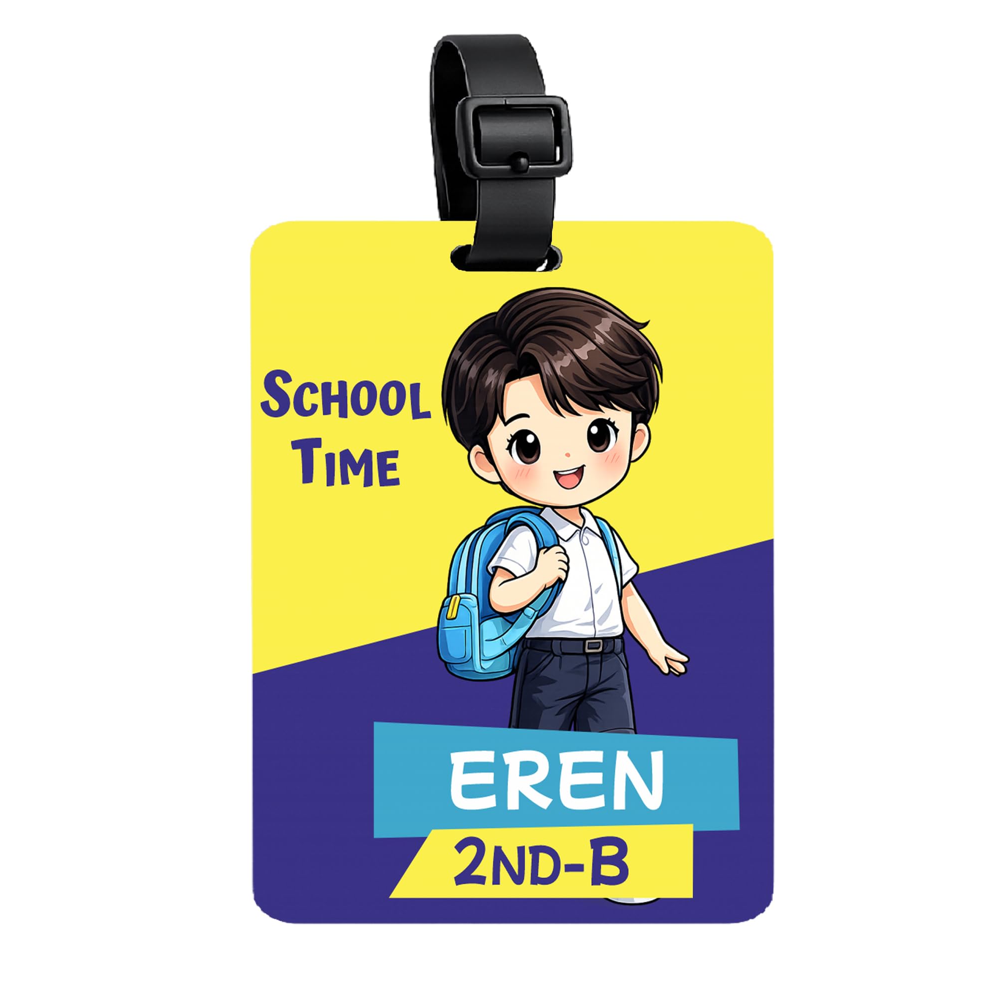 Gagzag Originals Personalized Kids Tag with Name and Class Customization (Boy)-image-36