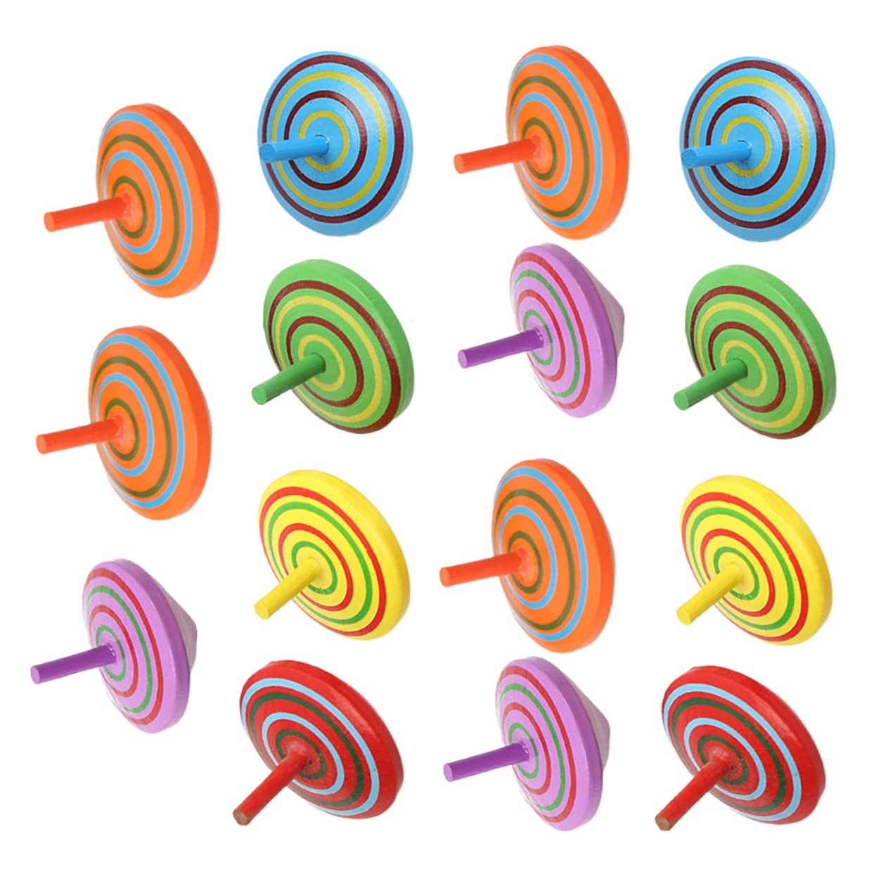 ERINGOGO 15Pcs Wooden Gyro Educational Spinning Tops for Safe and Wood Plaything to Enhance Hand Eye Coordination and Creativity