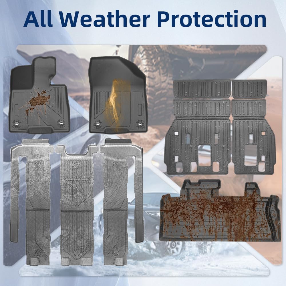 Custom Fit All-Weather Floor Mats for Toyota Sienna 2021-2026 Specifically Designed for 7-Seat Models Platinum 24-26 LE XLE — view 7