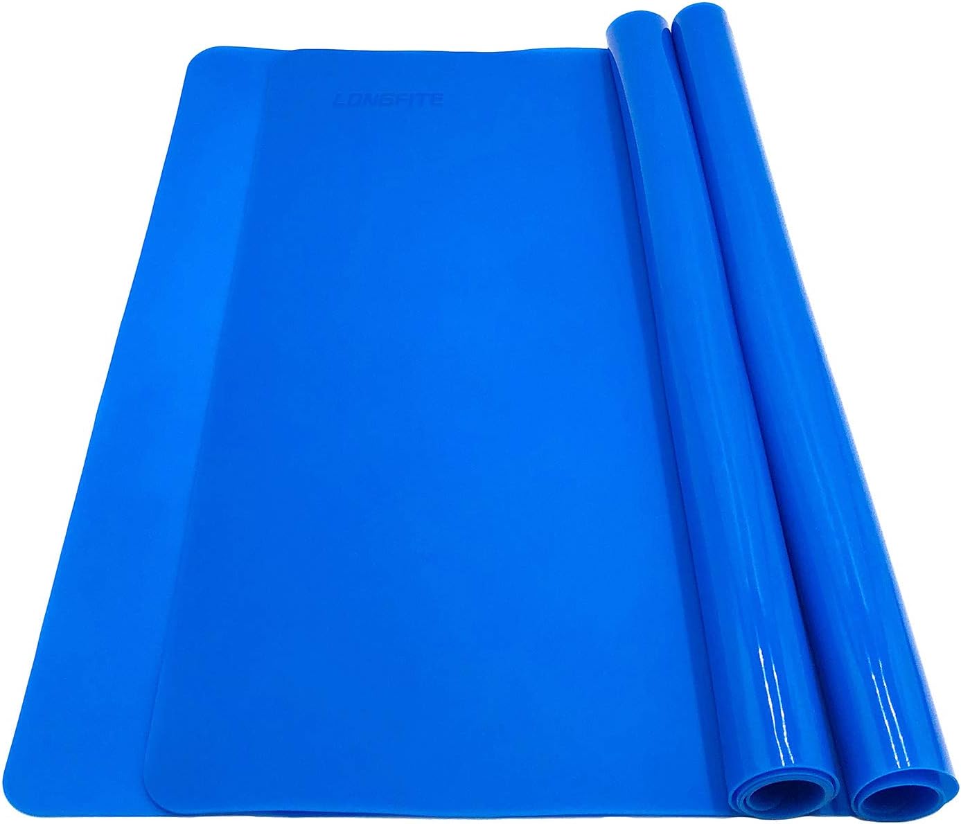 Extra Large 24''x 20'' Silicone Baking Mat for Dough Rolling Pastry Fondant Mat Nonstick and Nonskid Heat Resistent, Countertop Protector, Dining Table Mat and Placemat(Extra Large Blue 2 Pack)