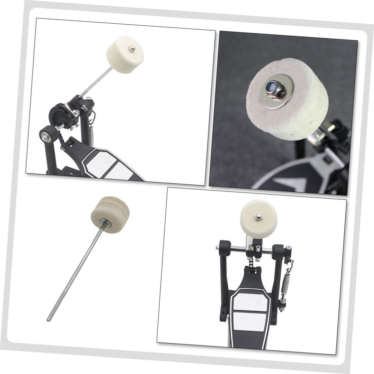 Pedal De Bombo Para Batería - Batidor Con Fieltro Y Acero Inoxidable, Accesorio Percusión