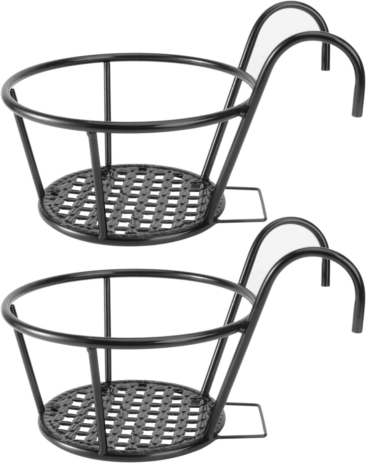 Niltracy Multicolor 2Pcs Hanging Railing Planter Baskets - Over The Rail Metal Fence Planters For Patio, Balcony, Porch, Or Garden Decoration