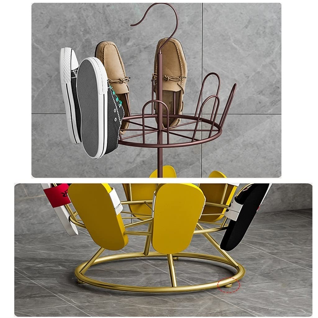 Étagère à chaussures avec crochets - Étagère à chaussures en fer - Parfait pour balcon, salon, chambre à coucher, couloir - Organiseur de chaussures multicouche EAN EAN