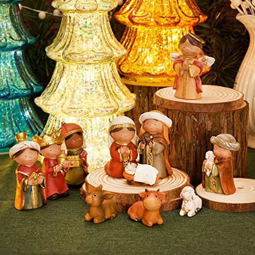 Osfvn Weihnachtskrippen-Set, 11-teilig, Mini-Tischfigur, Dekoration für Weihnachten, Heimdekoration Cover