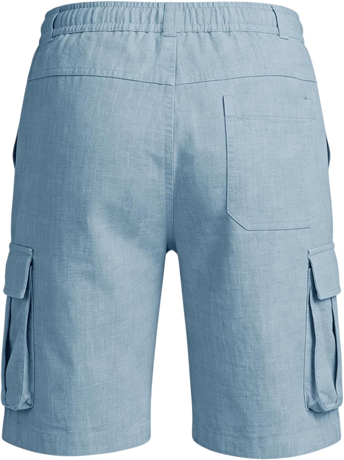Cargo Pants for Men Quick Dry 7" Elastic Waist Drawstring Casual Summer Beach Hiking Shorts with Multi-Pockets