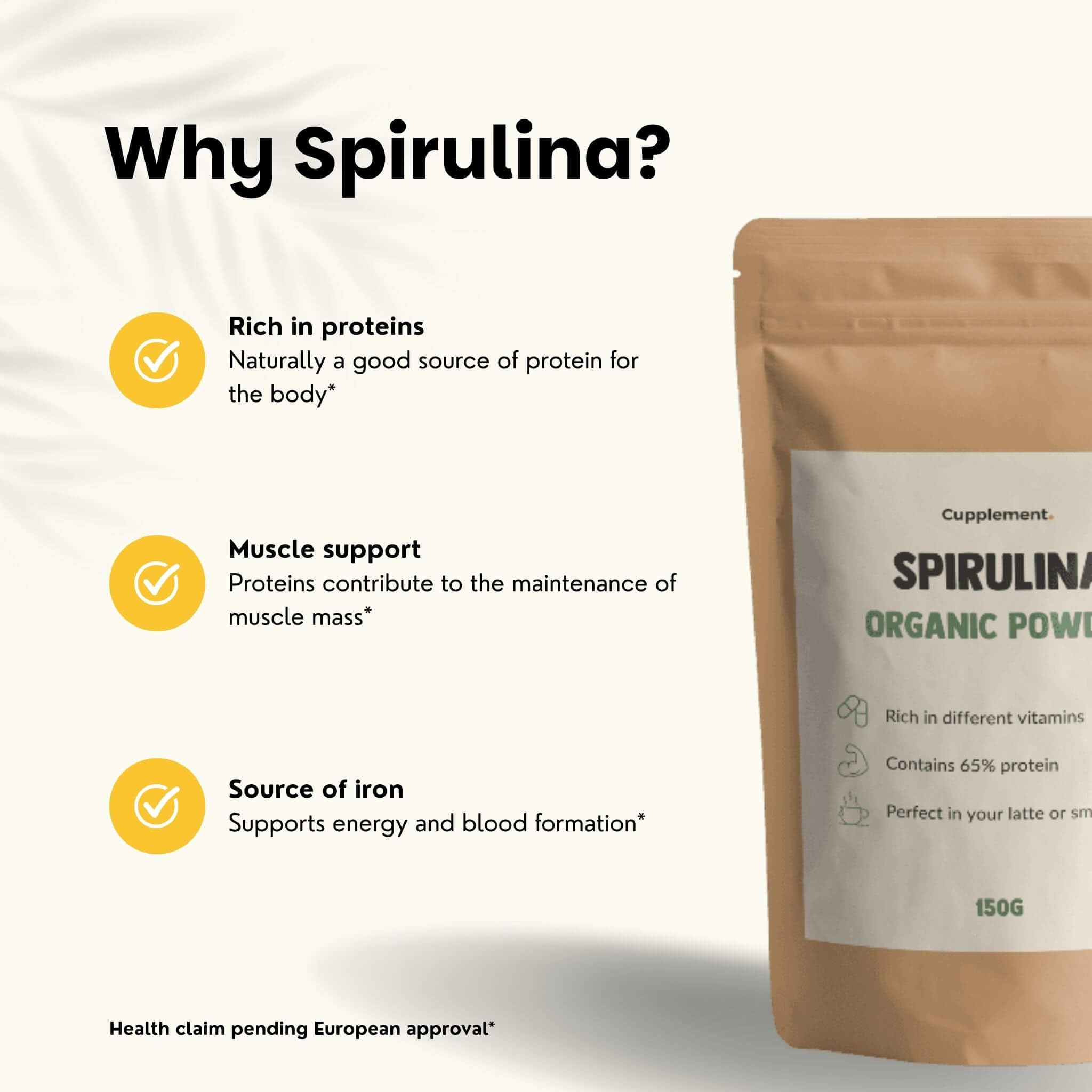 Bio Spirulina Pulver Kombideal 4x 150 gram - Algen - Spirulina Tabletten biologisch - Energie & Detox - Vegan - Ohne Zusatzstoffe - Laborgeprüft - 18 Tage Vorrat pro Beutel