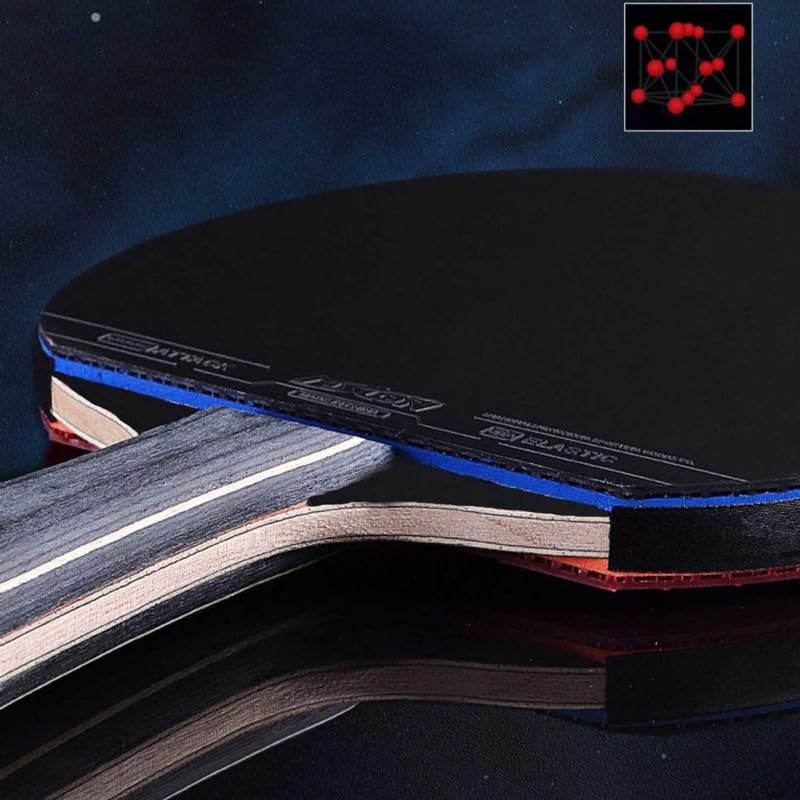 JITEM Ping Pong Paddles, Professional Table Tennis Bats Set, 2-Pack Table Tennis Rackets, 8 Star High Rebound High Spin Ping Pong Bats with Bag(Color:A)