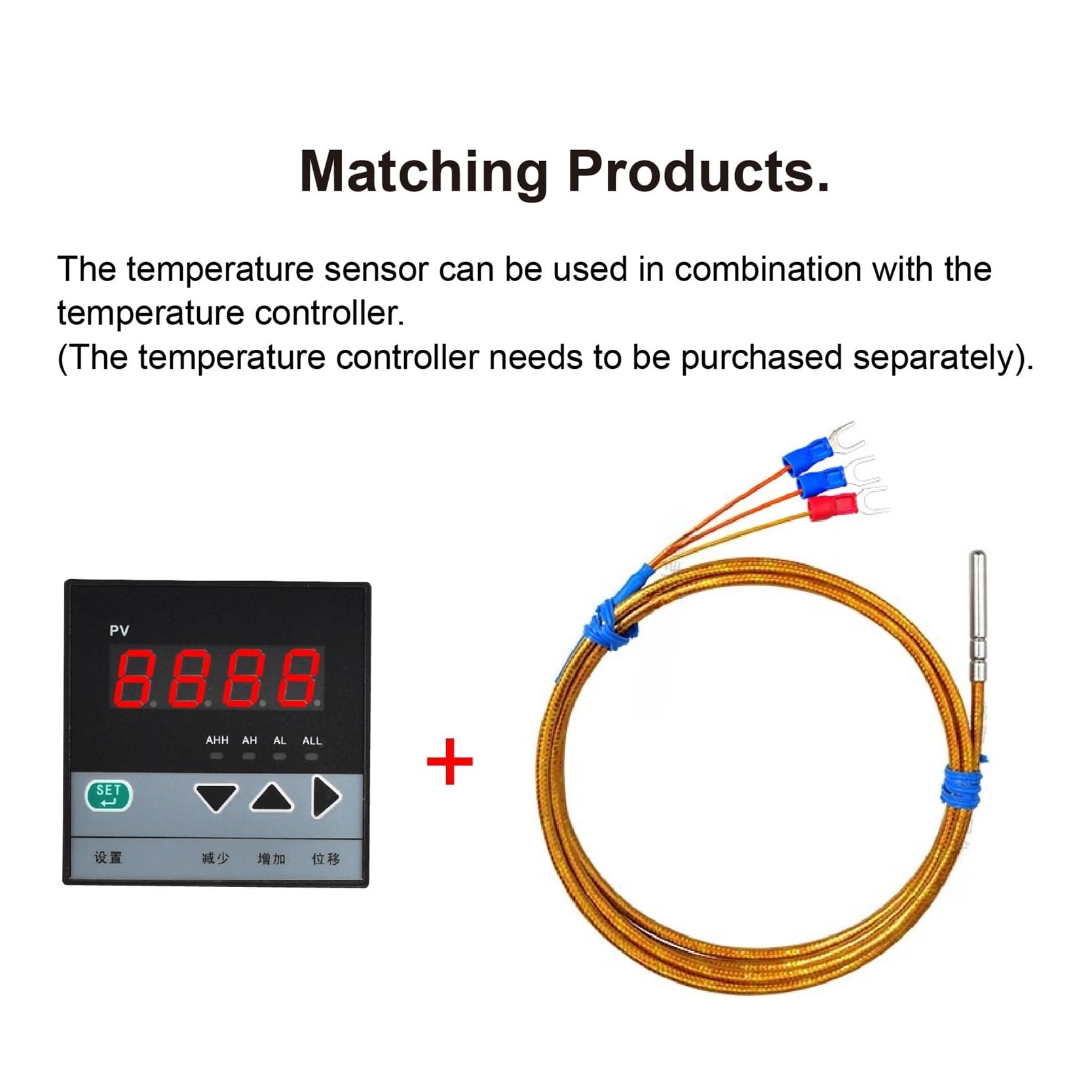 WAPT-035-GK-PT100 Sensor de temperatura Sonda RTD Acero inoxidable resistente al agua -50-350C Cable trenzado industrial de 4x30 mm | A-4m