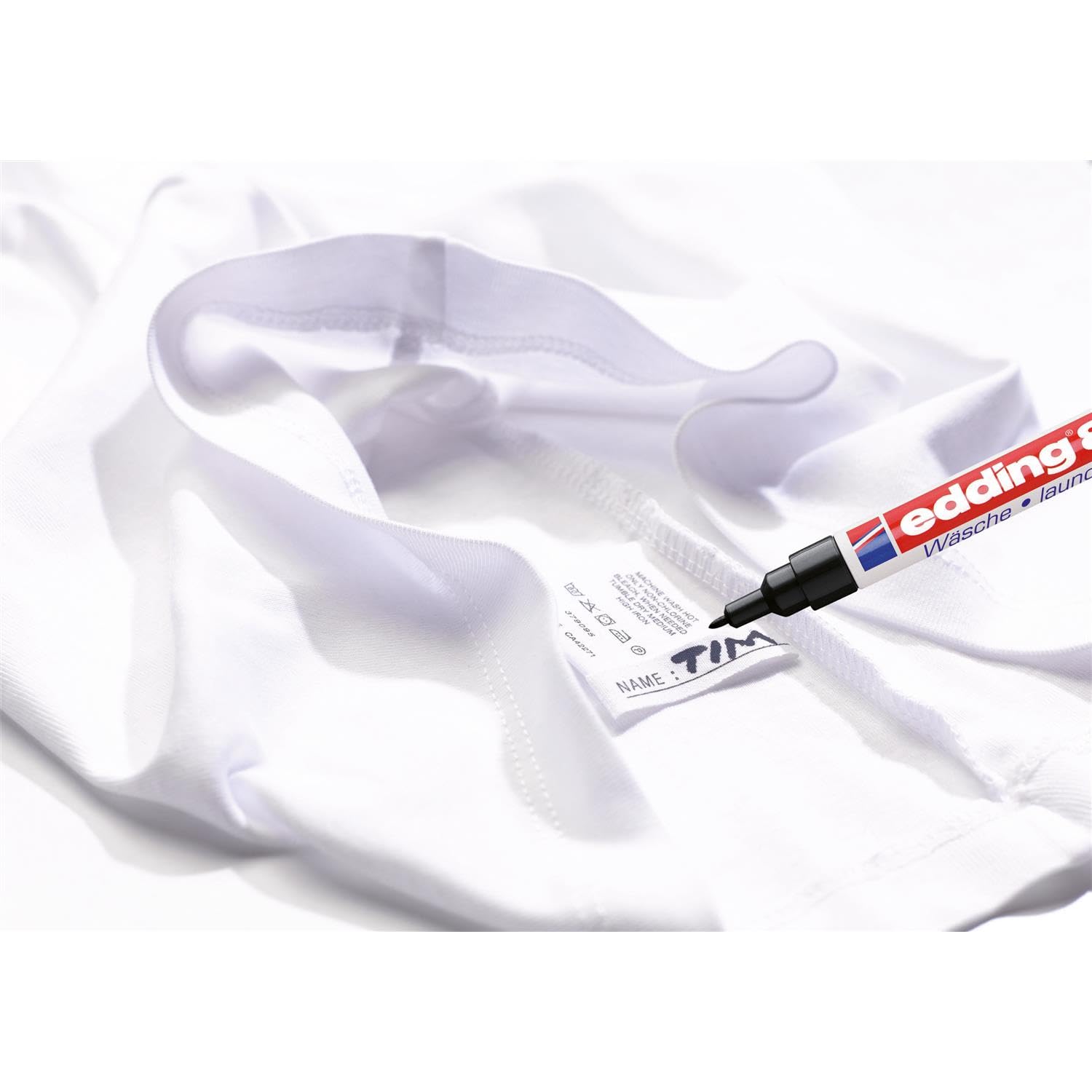 Edding Set di 10 pennarelli speciali in tessuto 8040, punta sottile, 1 mm, colore: Rosso