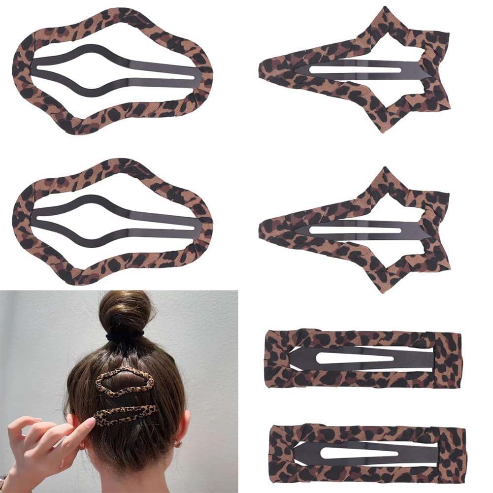 6Pcs Snap Hair Clips for Women – Leopard Print Hair Barrettes, Fashion Animal Print Hair Accessories for Thick and Thin Hair, Durable Non-Slip Hair Clips for Daily Styling and Special Occasions