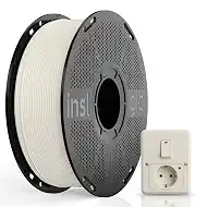 Inslogic ABS FR V0 Filament 1.75mm, Flame Retardant 3D Printer Filament, V0 Grade, Low Warping, Impact Resistant, 1kg Spool (2.2 lbs), Dimensional Accuracy ±0.03mm (Natural White)