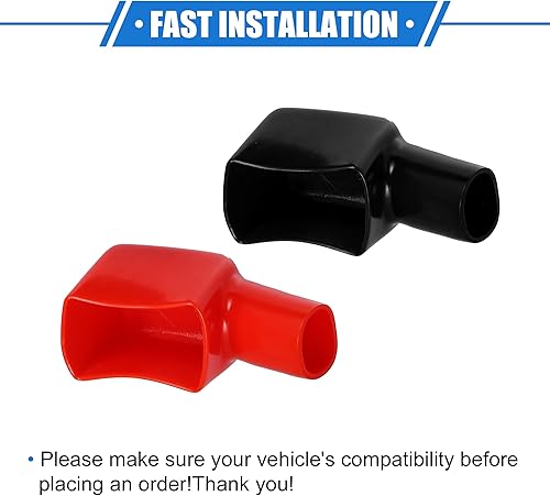 Miniatura 7 de 1 par de cubiertas de aislamiento de terminales de batería, 0.709 in, 0.71 pulgadas, batería de automóvil, tapa de poste negativo positivo universal