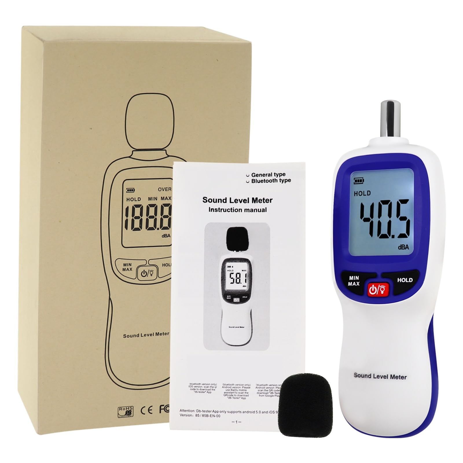 Mining One Color Noise Meter 30~130Dba Smart Tester Factory Calibrated Compact Lightweight Decibel Detector Accurate Measurement