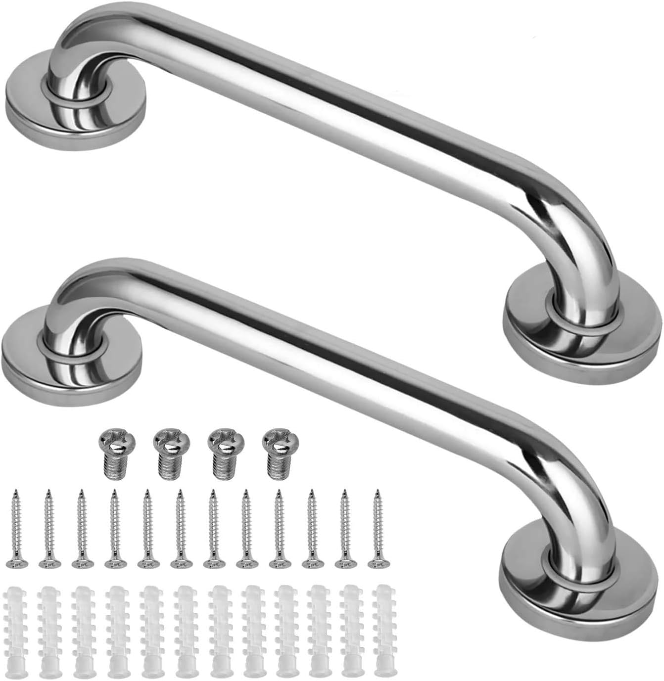 2 Pack 12 Inch Shower Grab Bar, Stainless Steel Bathroom