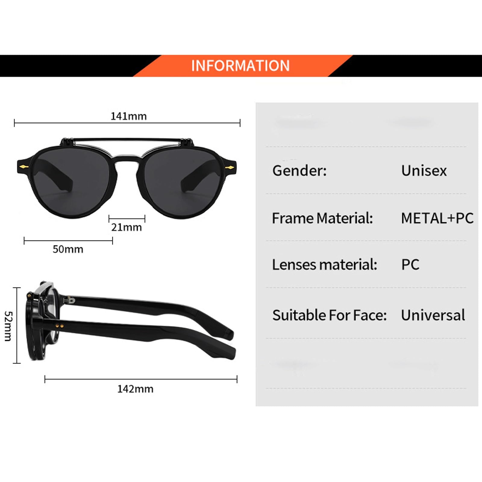 Monturas de Gafas abatibles Que bloquean Las Gafas de Sol | Gafas sin receta for ordenador, gafas de lectura de Metal for PC, unisex(Leopard)