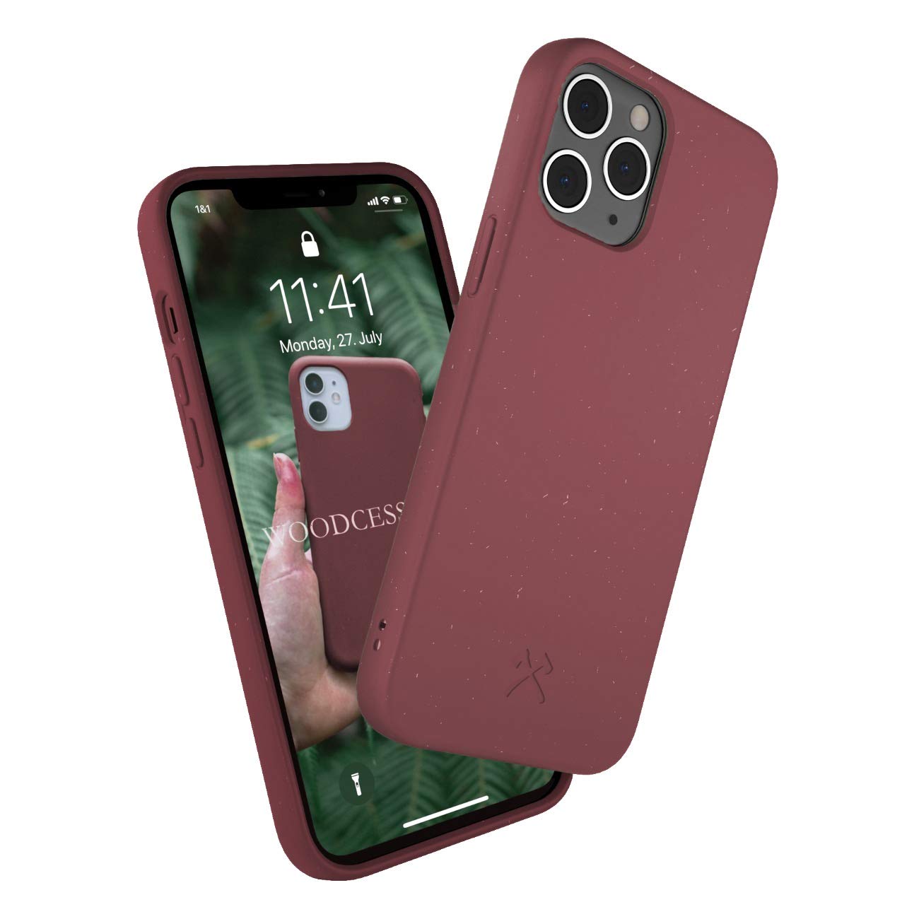 WOODCESSORIESPhone Case for iPhone 12 Case Red, iPhone 12 Pro Case Red - Ecofriendly, Made of Plants