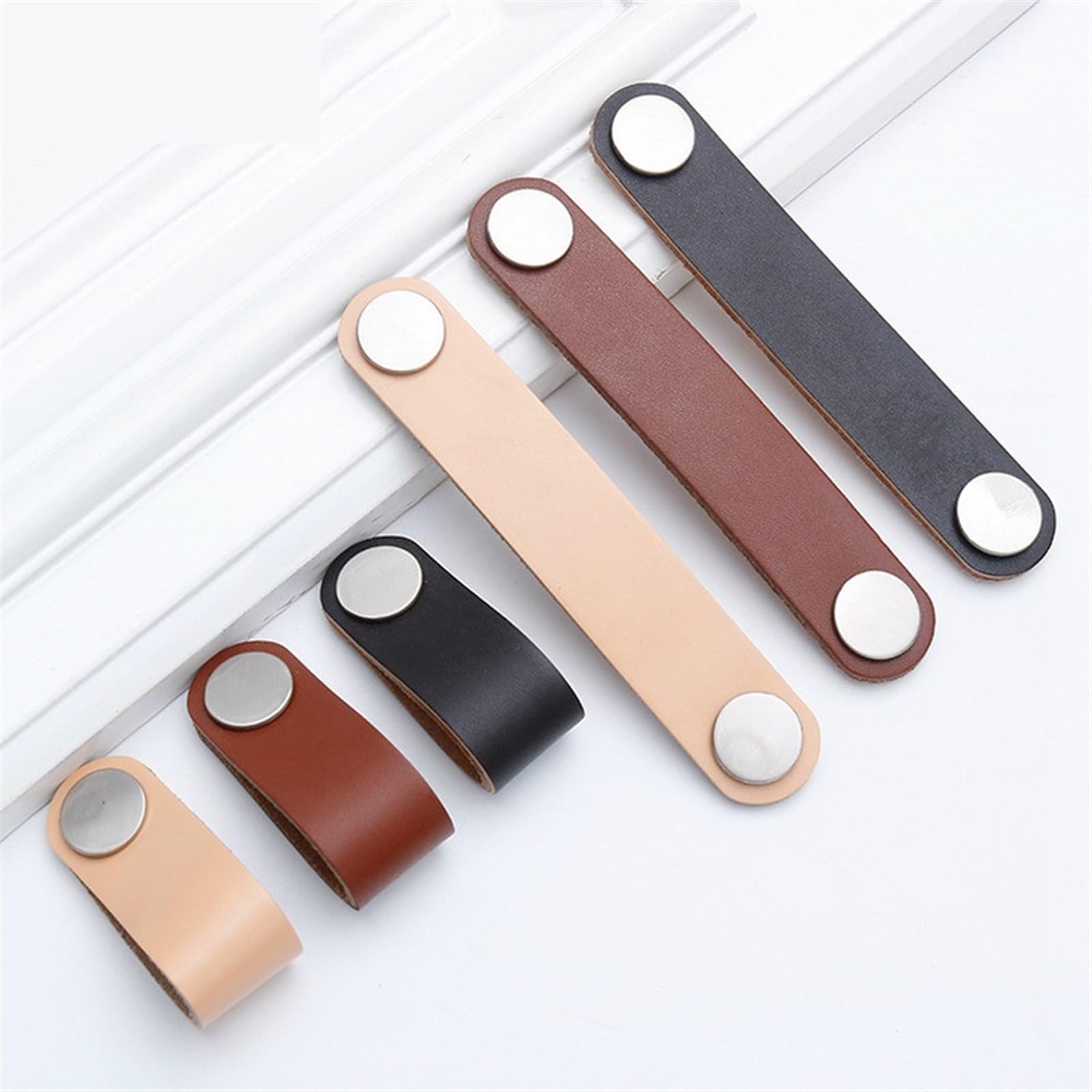 Poignées d'armoire en cuir 128mm pour relooker vos meubles de cuisine