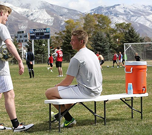 Lifetime Klappbank Weiß | 183x29x42 cm | Sitzbank aus HDPE & Stahl | Klappbar & tragbar | UV-beständig & wetterfest | 360 kg Traglast | Für Garten, Camping, Event & Terrasse