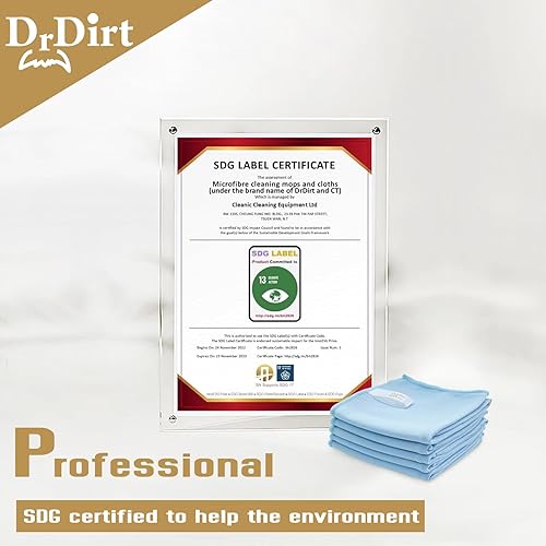 Miniatura 2 de DrDirt Paños de limpieza de vidrio, paquete de 5 toallas de microfibra extra suaves y gruesas, sin rayas, sin pelusas, altamente absorbentes,