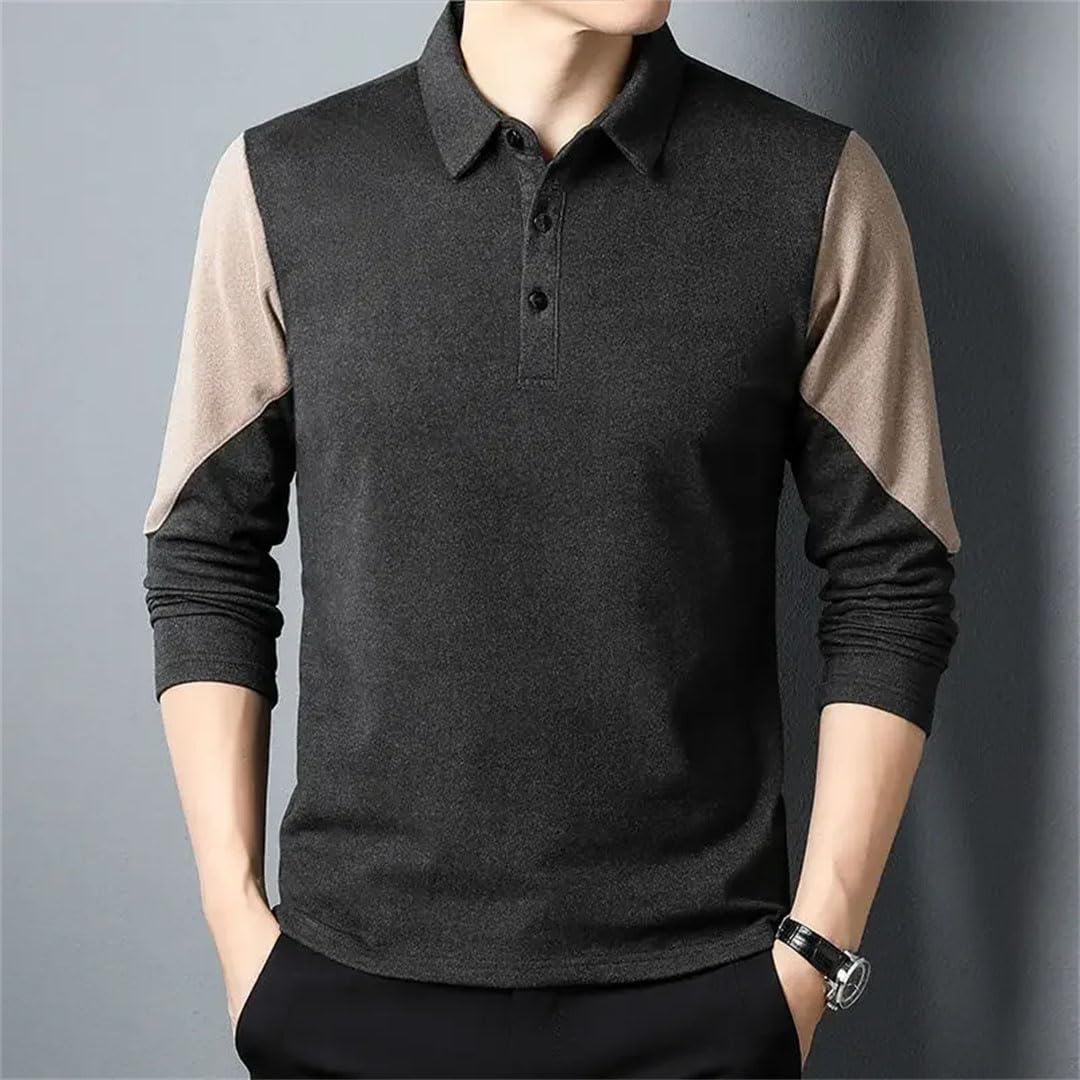 Sudaderas tipo polo holgadas de manga larga para hombre