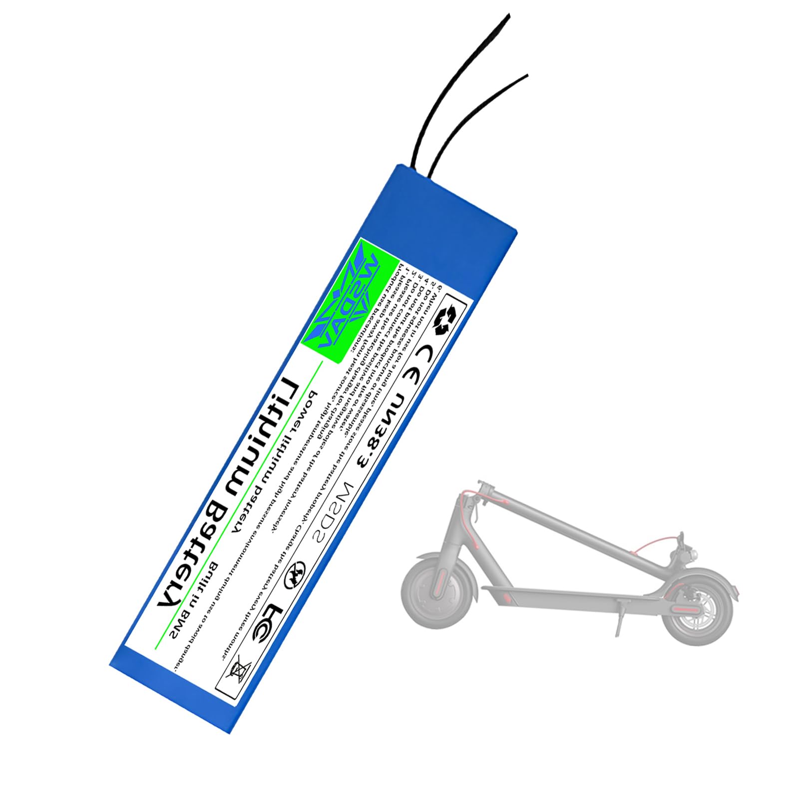 WSDAV Electric Scooter Power Lithium Battery 36V 6Ah 7.8Ah Rechargeable Lithium Battery 36V Skateboards Batteries 36 Volt,36V7.8Ah,XT60+SM