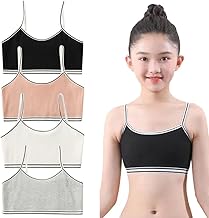 FedMois Brassières Soutiens-Gorge de Sport Fille en Coton, Lot de 4