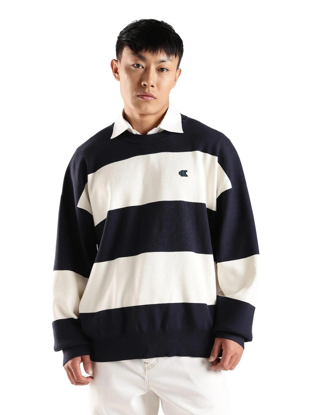calvin klein jeans Striped Relaxed fit Viscose Sweater-picture-48