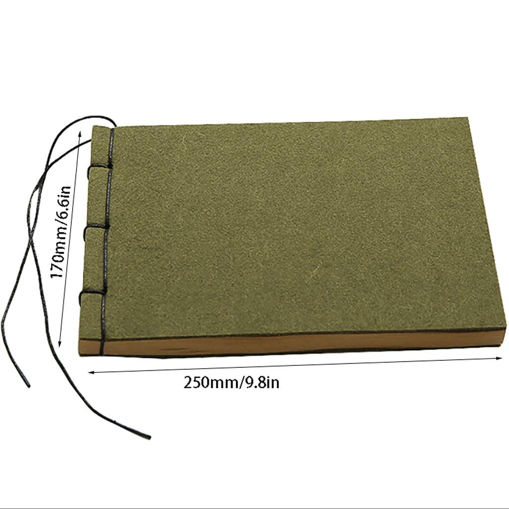 Cuadernos Revista A5 Cuero DE Cuero Duros Cuaderno Hecho Retro Bloc de Notas en Blanco Simple Diario Creativo Portátil Suministros de Oficina de la Escuela Oficina y hogar (Color : Green)
