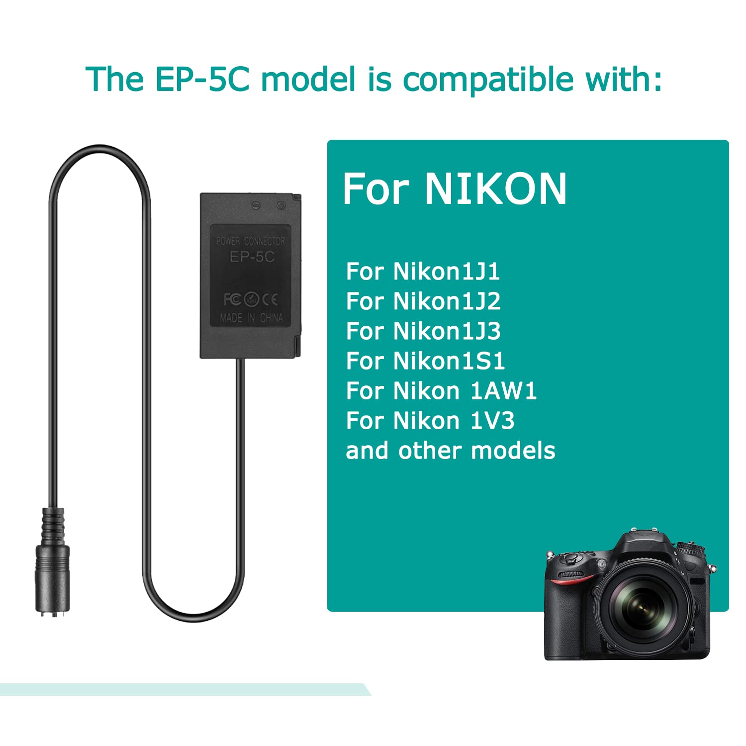 Cavo USB Type-C EH-5A EP-5C DC Coypler EN-EL20 ENEL20 Dummy Battery PD Adapter Kit per Nikon 1J1 1J2 1J3 1S1 1AW1 V3