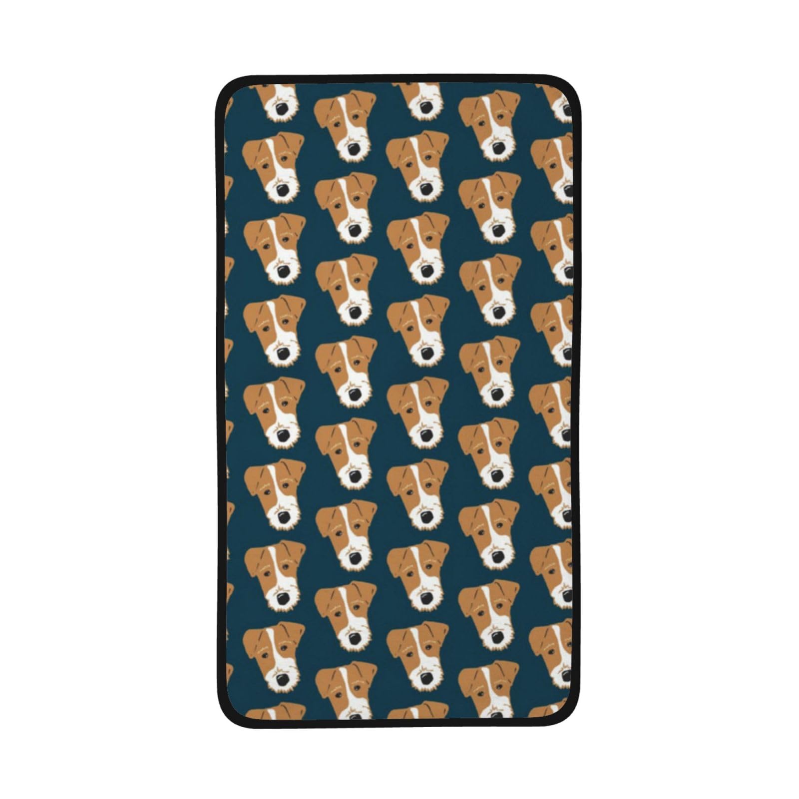 Bentli As Picture Hand Towels,Coral Velvet Hand Towels Bathroom Towel 16 X 28 Inch For Swim Spa Gym,Wire Fox Terrier Tan With Navy Blue