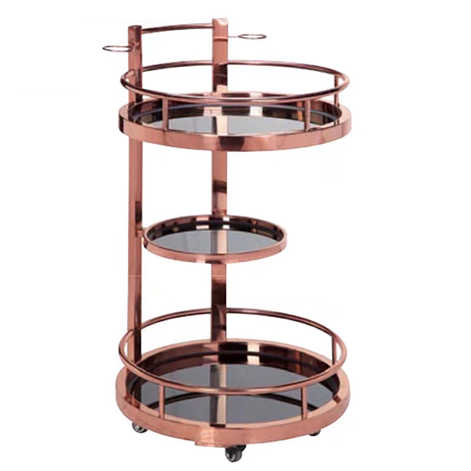 Carrelli Porta Snack In Acciaio Inox A 3 Ripiani Con Ruote, Carrello Portaoggetti In Metallo Con Recinzione, Carrello Con Ruote E Freni A 4 Ruote, Per Cucina, Camera Da Letto, Soggiorno, Colore Oro