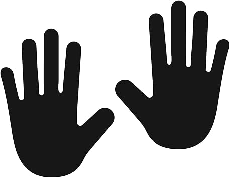 LiteMark 9 inch Black Removable Hand Shape Decal Stickers for Floors and Walls - Pack of 6 3 Pairs