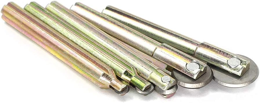 Wheel Kit Set 5pcs TS/TR Tile Cutter Tungsten Carbide Repl Wheel Cutting Diameter 7/8(22mm) 23/32(18mm) 3/8(10mm) 5/16(8mm) 1/4(6mm) Inch Bar length 80mm and 76mm