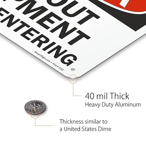 Vista 5 de SmartSign Letrero "Peligro - Bloquea el equipo antes de entrar" Aluminio de 7 x 10 pulgadas Aluminio no reflectante de 7" x 10