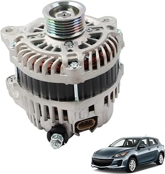 Alternator Replace A002TJ1591 11635N 11635 A2TJ1591 PE0718300 PE0718300R00 Compatible with Mazda 3 L4 2.0L 2012 2013, 110AMP 12V Clockwise Rotation