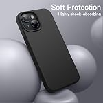 JETech Cas de silicone pour iPhone 13 6.1-Inch, Silky-Soft Touch étui de protection pour téléphone complet, housse antichoc avec doublure en microfibre (noir)