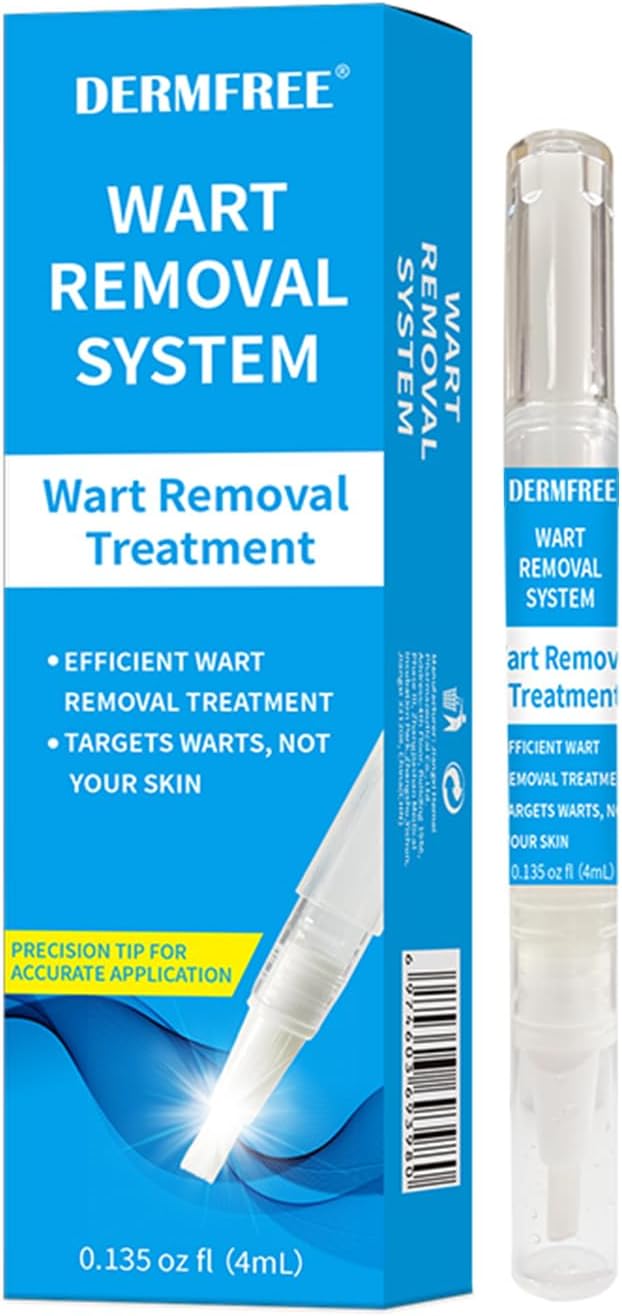 Fast Acting Skin Tag Remover for Face & Body - Salicylic Acid Mole and Wart Removal Pen with Brush I Gentle Formula for Wart Remover, Travel Size (0.135FL.OZ)