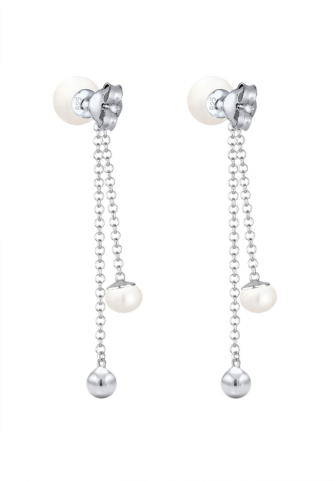 Elli Ohrringe Damen Ohrhänger Elegant mit Süßwasserperlen und Kristallen
