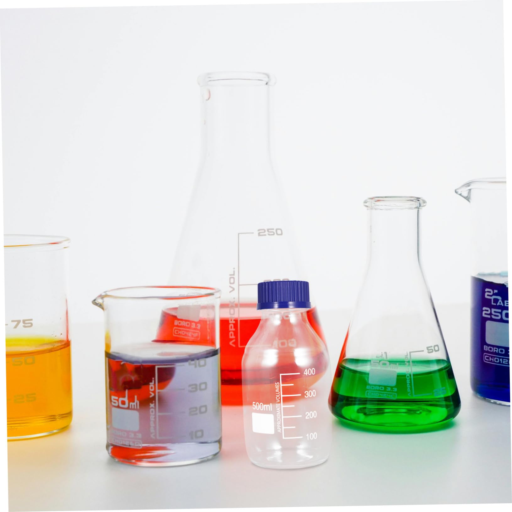 Ipetboom Bottiglia Reagente in Vetro da Laboratorio 500ml 2 Pezzi