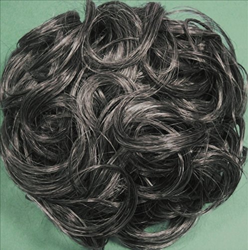 KATIE 7-inch Pony Fastener Hair Scrunchie - 44 Off Black with 50% Gray