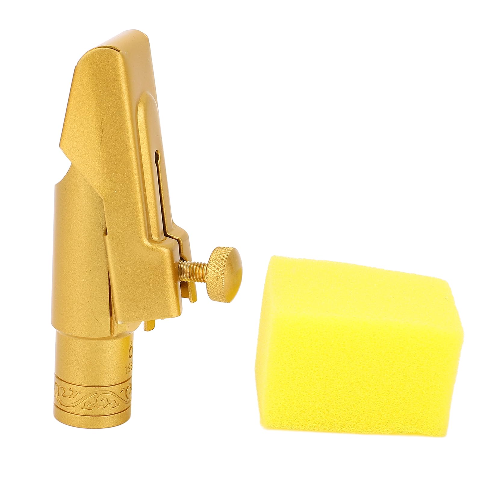 Dpofirs Bocchino per Sassofono Contralto 6C Coperchio Scorrevole in Ottone Satinato per Professionisti e Principianti per Sassofonisti Ottone