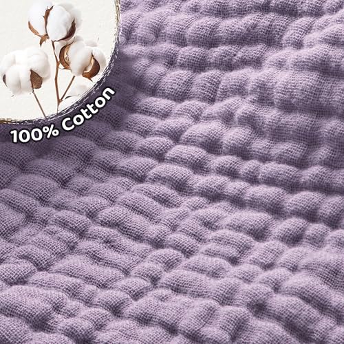 Image of Pro Goleem 2 Pack Muslin Crib Sheets for Girls, Soft Breathable Fitted Cotton Baby Bed Sheets Set for Standard Crib Mattress & Toddler Mattress 52 inchx28 inch, (Pink&Purple)