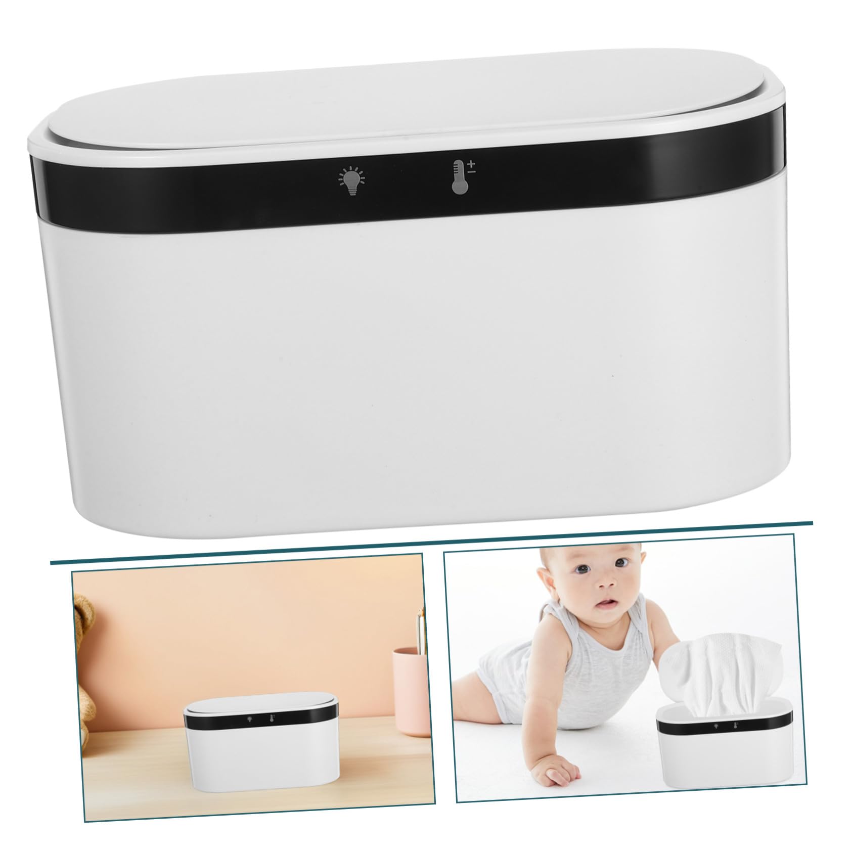 INOOMP Calentador de Toallitas para Bebés Caja de Calentamiento de Toallitas Calentador Portátil con Luz Nocturna para Recién Nacidos Uso Sala de Estar
