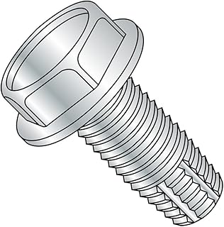 Small Parts 5020FW Steel Thread Cutting Screw, Zinc Plated Finish, Hex Washer Head, Type F, 1/2