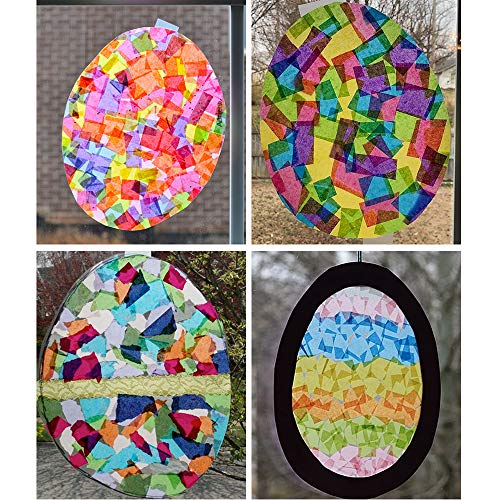 image for Exquiss Easter Tissue Paper Suncatcher Kits for Tissue Paper Crafts, E